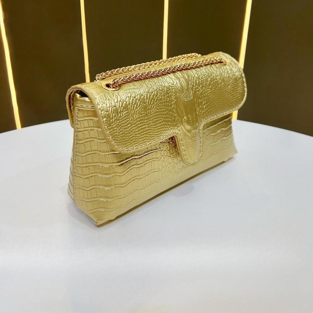Underarm Bag with Chain, Small Square Bag, Women's Banquet Handbag, Single Shoulder Strap, Evening Bag