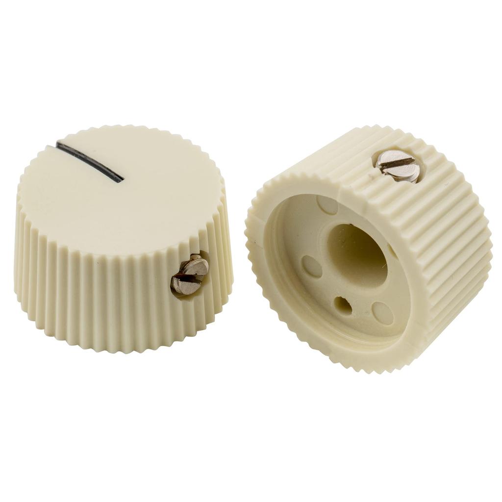 Musiclily Pro Plastic Feneder Amplifier Knobs for CTS Solid Shaft Control Cream of Pot, (Set 6)