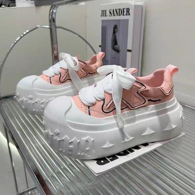 Höst muffin plattform sneakers mesh brödskor dam nya mångsidiga avslappnade