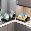 Multipurpose Dish Drainer Storage Rack Portable Dish Drying Stand with Adjustable Feet for Kitchen Organization