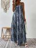 Spring Summer Women Fashion European American Style Printed Suspender Dress
