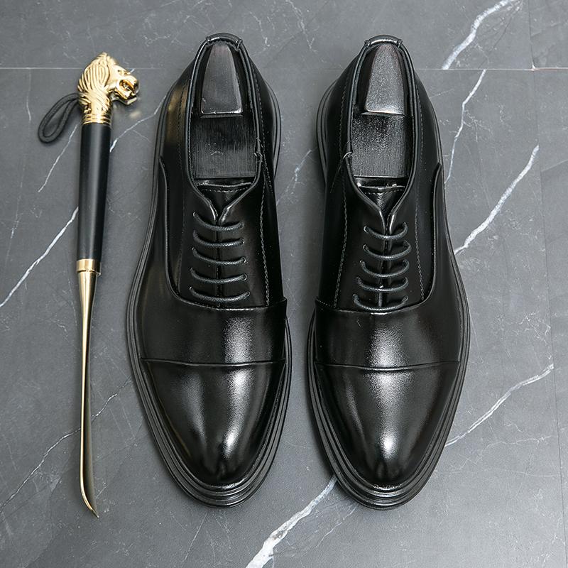 

Роскошные деловые кожаные туфли-оксфорды, мужские дышащие резиновые формальные модельные туфли, мужская офисная свадебная обувь на плоской подошве, мокасины Homme 46 чёрный