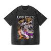 One Piece Gear 5 Luffy Vintage Wash Japanese Design T-Shirt High-quality Streetwear Men's Clothing 2026 Summer New Wash T Shirt