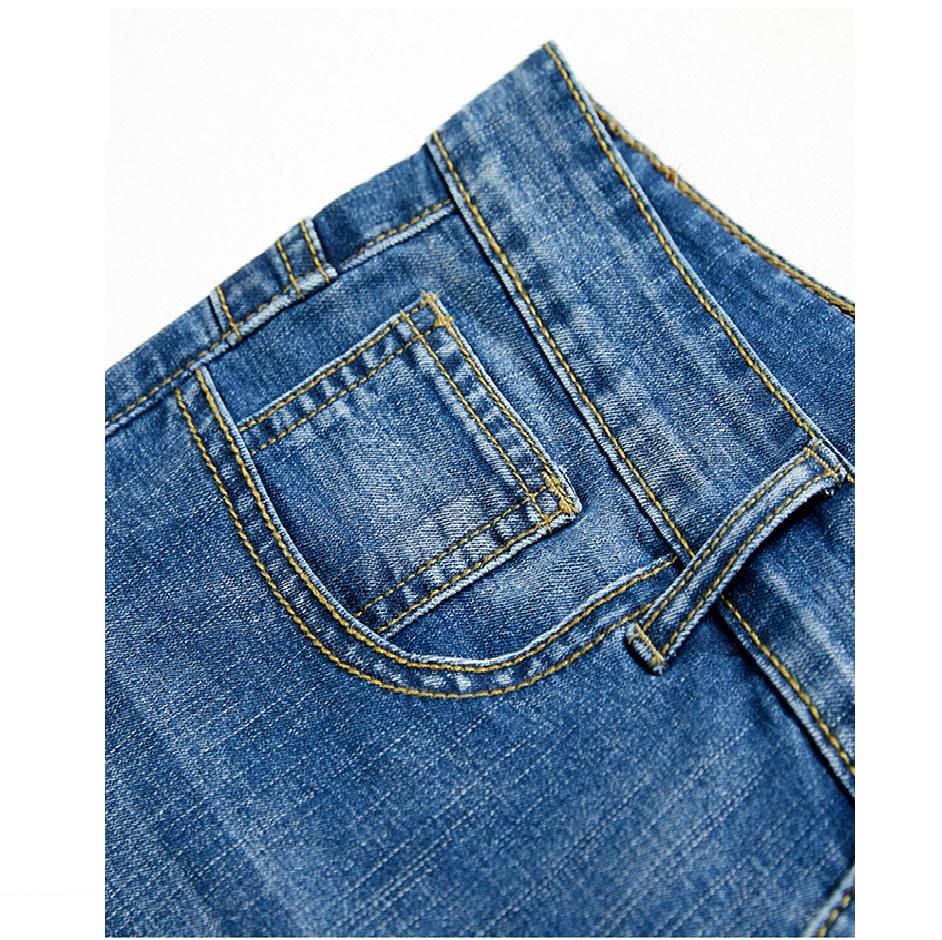 Summer Thin Denim Shorts for Men, Business Straight Leg Elastic Five Inch Mid Length Pants, Light Blue Casual Trendy Horse Pants