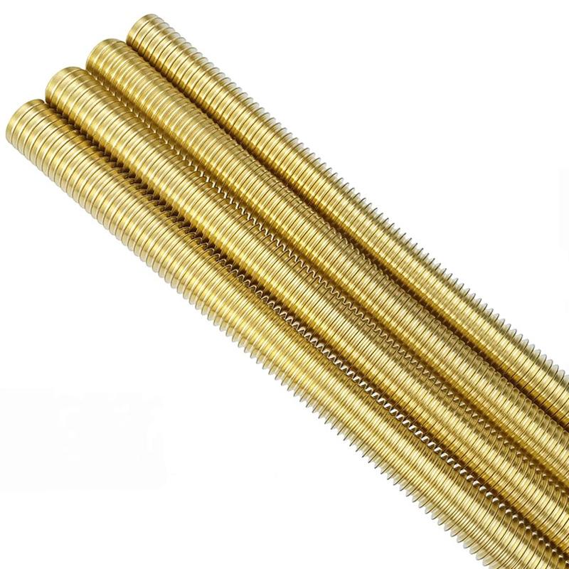M2-M16 Metric Brass Thread Rod Long Brass Bolt Full Thread Shaft Rod Bar Stud Length 25/30/35/4045/50/60/70/80mm ~ 150 mm