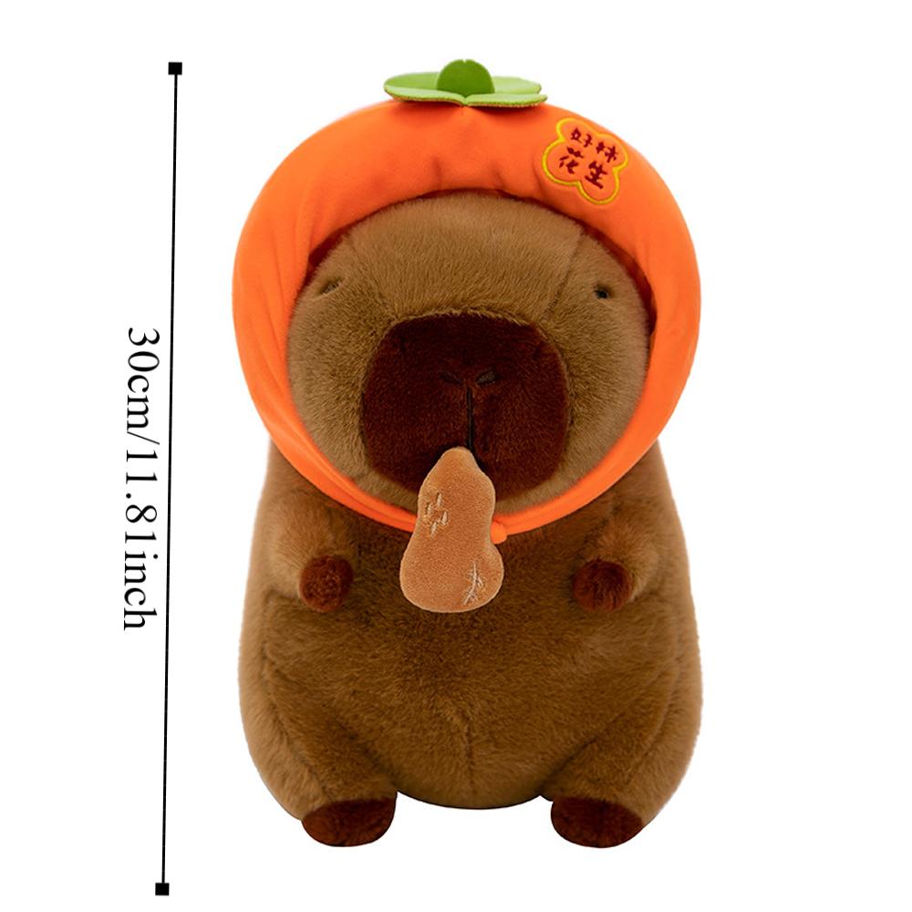 Wearing Headband Simulation Capybara Toy Peanut Stuffed Capybara Doll  Birthday Gifts