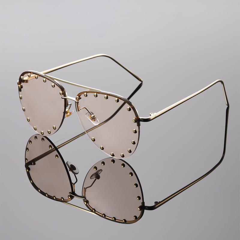 Gafas de Sol Estilo Piloto Sin Montura para Hombre Nueva Moda Vintage Degradado Sombras para Exteriores Tendencia Elegante Marca Diseñador Gafas de Sol