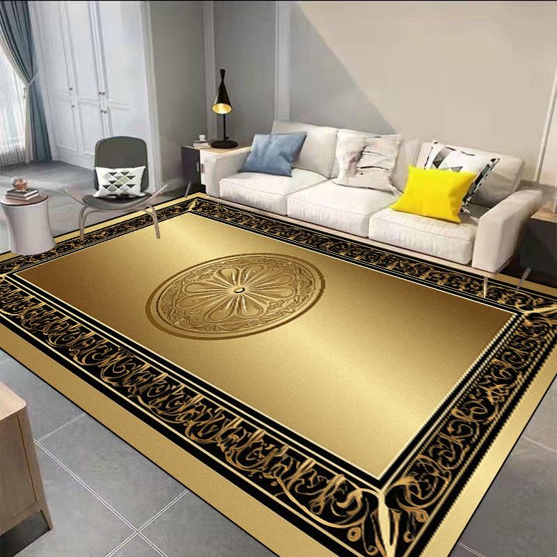 Χρυσό Διακοσμητικό Χαλί για Σαλόνι Πολυτελές Ξενοδοχειακό Χολ Περιοχή Καναπέ Αντιολισθητικό Πατάκι Δαπέδου Διακοσμητικό Χαλί για Σπίτι Υπνοδωμάτιο Γκαρνταρόμπα Είσοδο