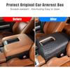 LLKUANG Car Center Console Armrest Cover Pad Fit for Toyota Tundra 2007-2021 Waterproof Leather Seat Armrest Box Cushion Pad Protector (Carbon Fiber