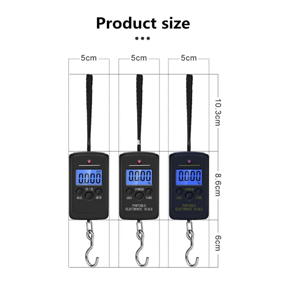 2 szt. Wielofunkcyjna Mini 40kg10g Elektroniczna Wisząca Waga Wędkarska Bagażowa Przenośna Cyfrowa Poręczna Kieszonkowa Waga Hakowa Narzędzie