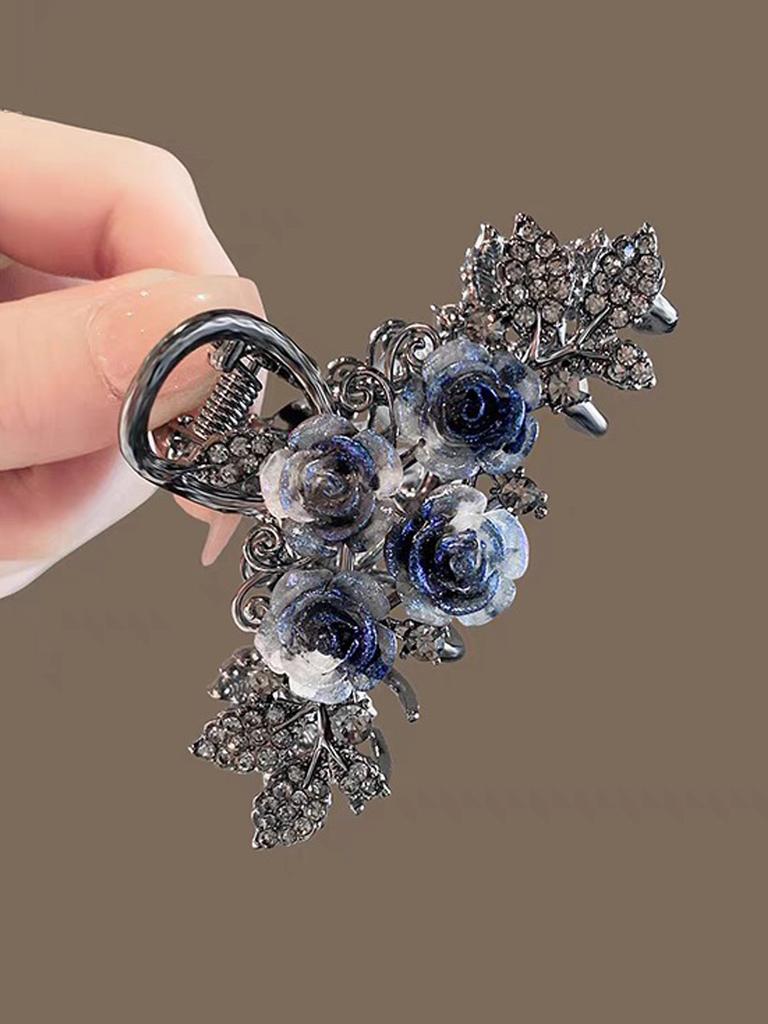 1 Pcs Fashion Ink Water Diamond Rose Flower Hair Claws For Women Girls Party Hair Accessories