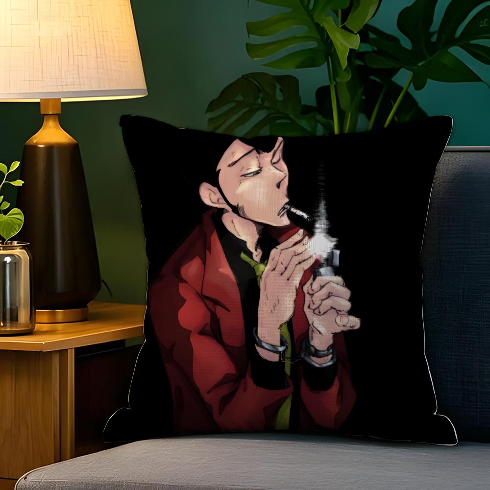 Cartoon Comic Arsene L-Lupin The Third 2 Pillow Case Natural Linen Pillow Case Double-Sided Decor Sofa Pillowcase Home Decor