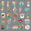 50 Tulips Doodle Personality Small Fresh Flowers Hand Tent DIY Mobile Phone Case Suitcase Sticker Waterproof