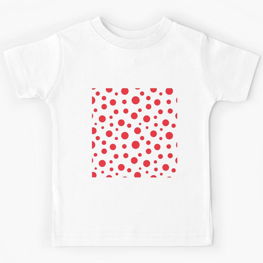 Red circles over beige Kids T-Shirt 170
