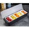 5-Compartment Chilled Condiment Caddy ABS Transparent Lid Removable Inserts Kitchen Restaurant