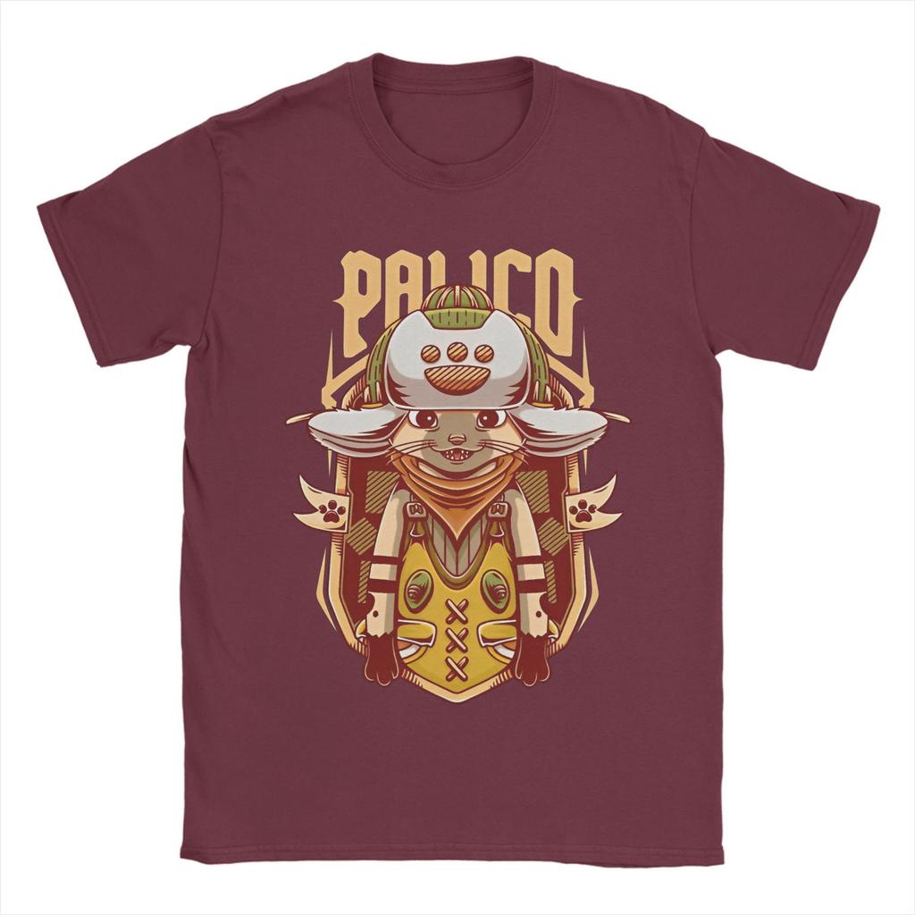Camiseta para Hombre Hunter Wilds Palico Compañero Camiseta de Juego Algodón Merch Informal Manga Corta Cuello Redondo Camisetas Camiseta de Regalo de Cumpleaños