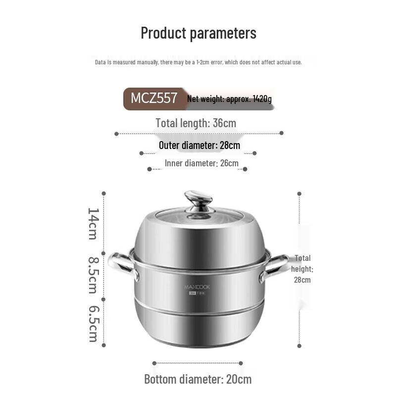 Meichu New Chef 304 Stainless Steel Double Steamer Pot