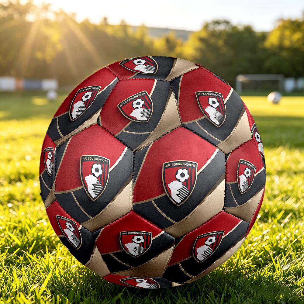 Bournemouth FootballPrinted Size 5 Soccer Ball, Anti Slip Adult Match Football Souvenir for Football Fans