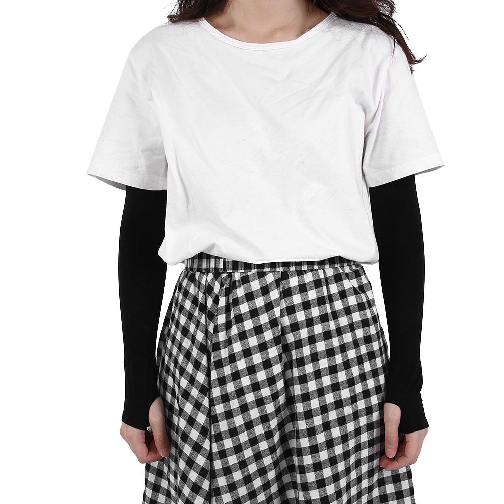 Summer Elastic Sunscreen Sports Cycling Cool Sleeves Outdoor Washable Arm SleevesBlack