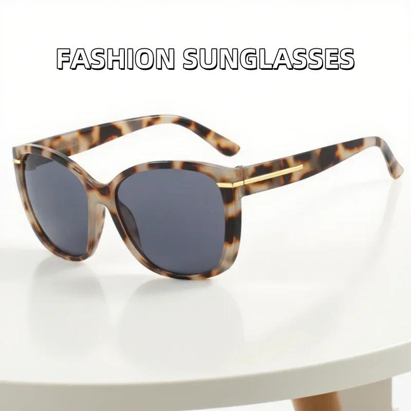 Men'S Women'S Fashion Large Frame Sunglasses High-End Retro Uv400 Eye Protection Sunglasses Outdoor Driving Travel Eyewear