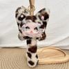 Long Tail Furry Cat Pendant Leopard Print Bag Charms Delicate Plush Cat Keychain Keychain Use