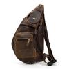 Wind Retro Men'S Breast Bag, Crazy Horse Leather Men'S Oblique Span Bag, Genuine Leather Casual Outdoor Travel Bag, Shoulder Bag.