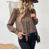 YYFS Women's Fashion Casual Leopard Print Long Sleeve Blouses & Shirts