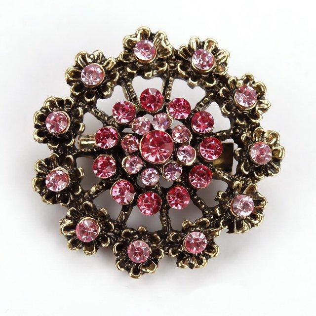 Baiduqiandu Brand Crystal Rhinestones Flower Pins And Brooches For Women Dress Party Or Diy Wedding Bouquets Jewelry