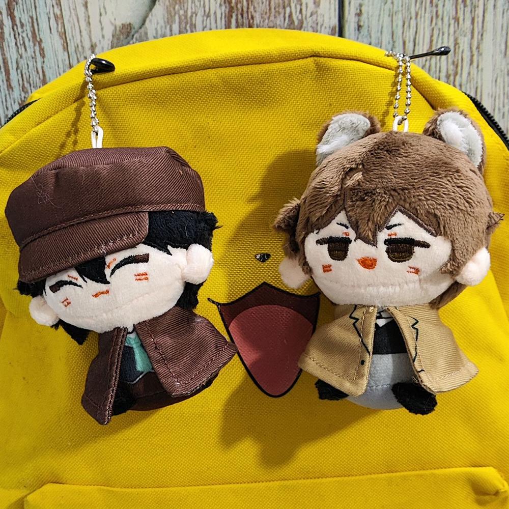 Anime BSD Plush Doll Dazai Osamu Figure Nakahara Chuuya Fyodor D Edogawa Rampo Nakajima Atsushi Plush Pendant Keychain Toys Gift