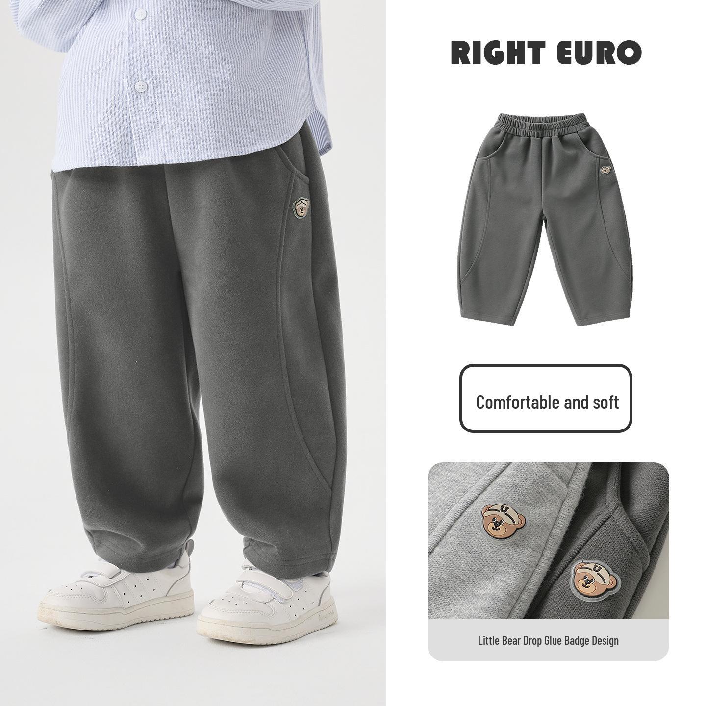

European Boy s Sports Sweatpants, 2026 Spring/Autumn Trend. 100cm деревне вугілля/сірий колір