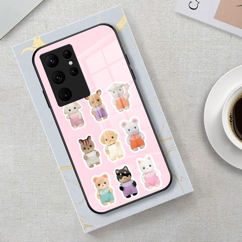 

Famous Sylvanian F-Families Phone Case For Samsung S26 S25 Edge Ultra 23 22 21 20 Ultra Plus S24 Fe Glass Cover Galaxy S26 Ultra