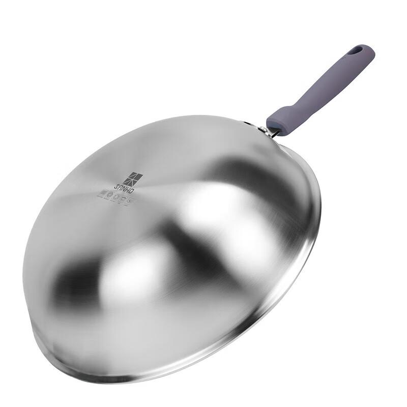 SANHO 32cm Stainless Steel Non-Stick Wok