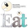 Eat Fork Spoon Sign Set Indoor Wall Rustic Wood Signs Decoration Restaurant Cafe Ornament Housewarming Craft Decorative