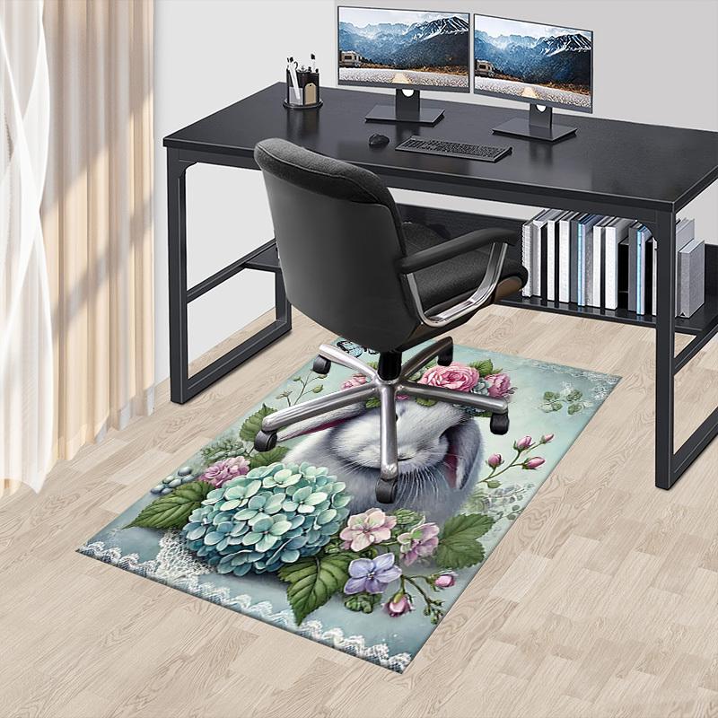 1PC rabbit flower Anti-slip carpet, suitable for Office, bedroomand playrooms. It can also be used as a sofa footrest cover-R43