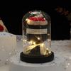 Valentine's Day Immortal Flower Glass Cover Rose Ornament for Girlfriend Holiday Arrangement Rose Simulation Flower Home
