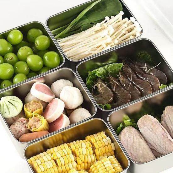 1/2/3/4/5/6/8 ks Sada nádob na uskladnění potravin Obědový box Nerezové stohovatelné nádoby na svačinu