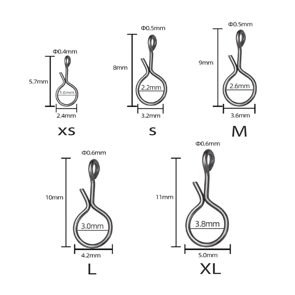 250pcs Fishing Snaps Stainless Steel Fly Hook Lure Quick Change Fishing Snaps