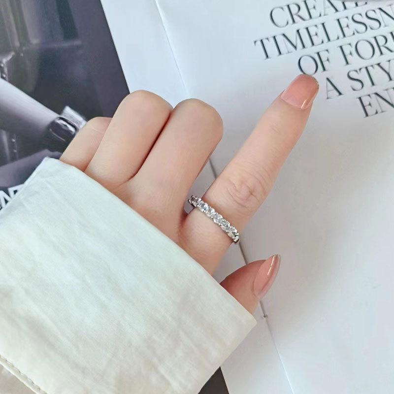 Sweet Zircon Couple Rings For Men And Women Fresh Matching Band Set Elegant Daily Wear Jewelry Gift For Him And Her