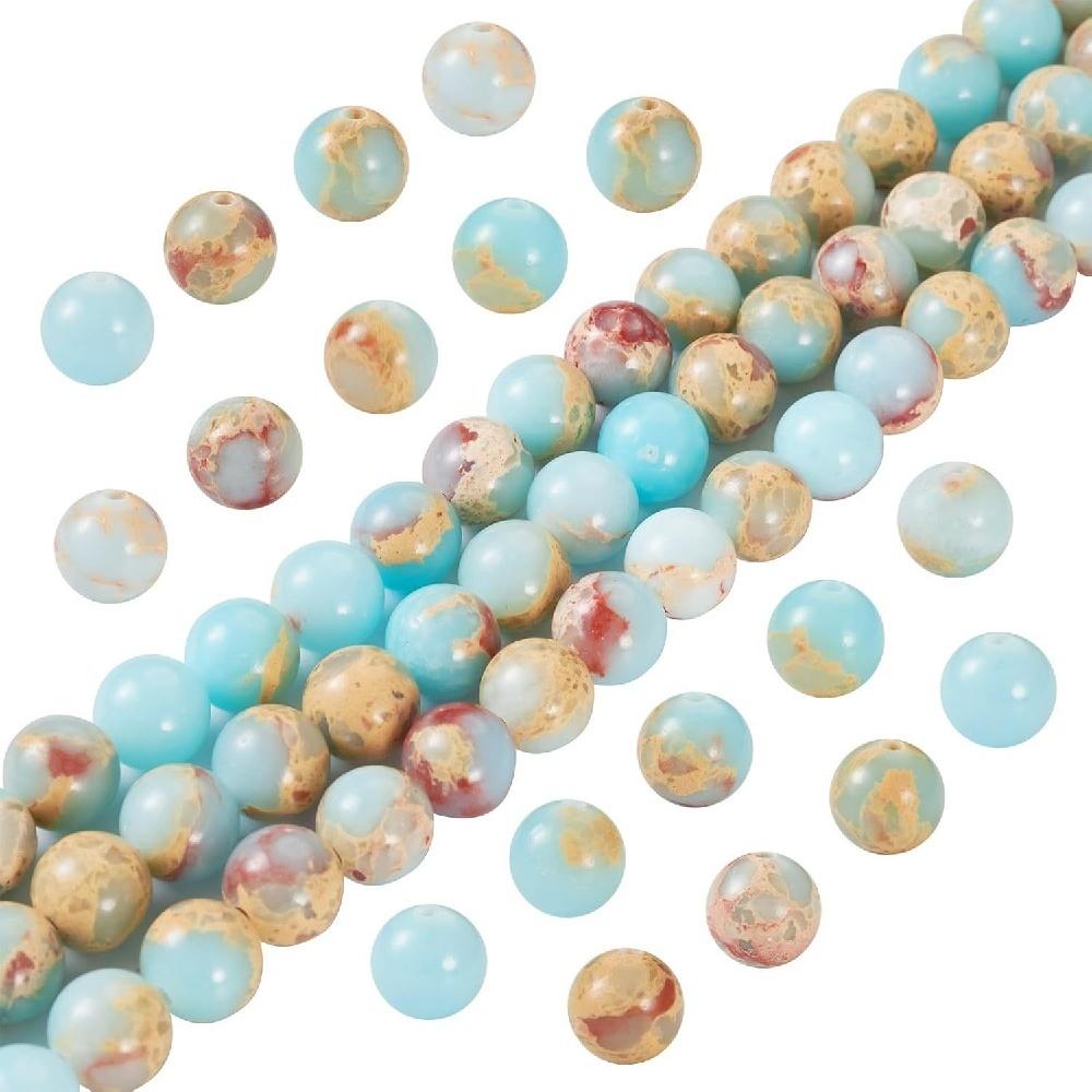 Snake Skin Jaspers Round Natural Stone Beads 15"Strand Smooth Loose Spacer Beads 4/6/8/10/12mm for Jewelry Making DIY Bracelets Accessories