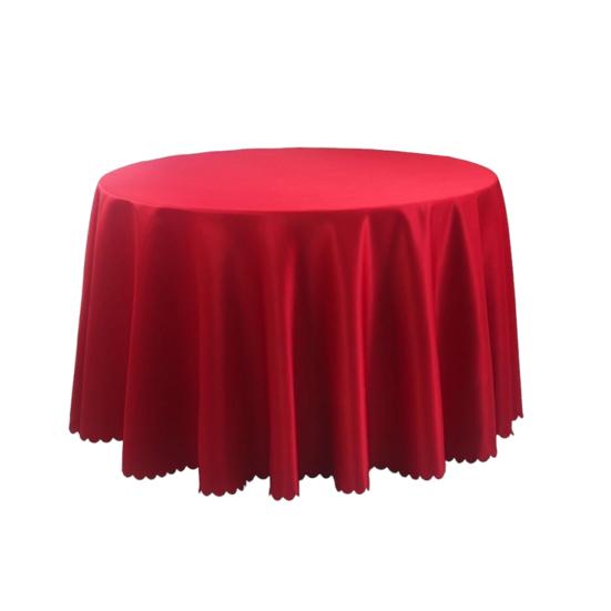 Round Polyester Tablecloth Elegant Solid Color Fabric Table Cloth Decorative Table Cover for Parties Weddings 71" -118