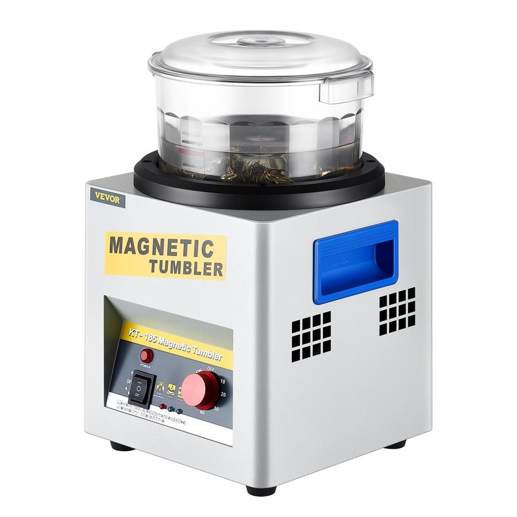 VEVOR KT-185 Magnetic Tumbler 180mm Jewelry Polisher Tumbler and Finisher for Polishing with Adjustable Direction and Time for Jewelry