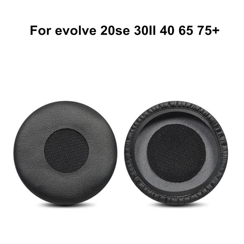 1 Pair Ear Pad Pillow Cover Black Replacement Soft PU Case for Evolve 20se 30II 40 65/75 Headphones