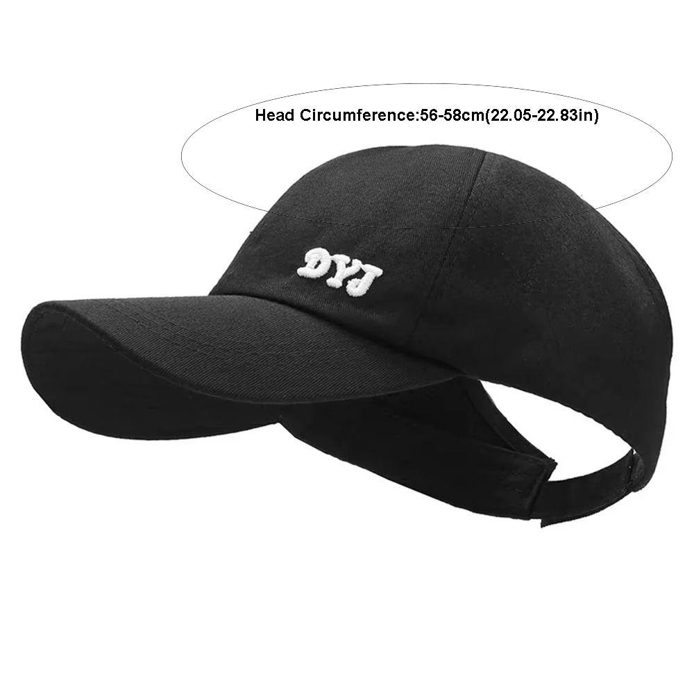 Simple Korean Style Empty Top Baseball Cap Letter Embroidery Baseball Hat Sun Hat Cotton Solid Color Peaked Cap Outdoor