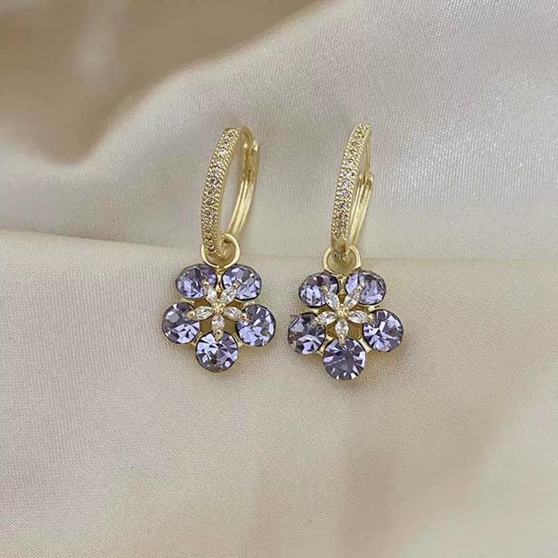 Minimalist Super Sparkling Flower Versatile Fashionable Earrings