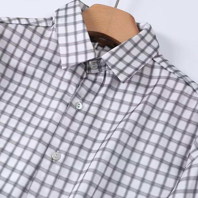 BM&MD&ZA Women's Plaid Long Sleeve Shirt - Summer Casual Commuting Fashion