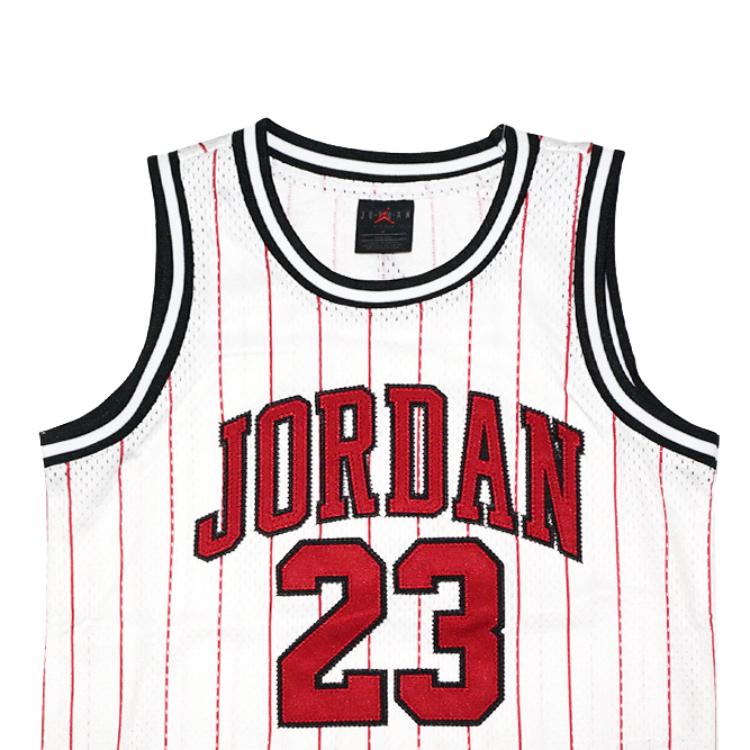 Jordan Dětské triko s kulatým výstřihem a kulatým výstřihem pro mladé, příjemné k pokožce, dětské topy bez rukávů, bílé FV3168-102