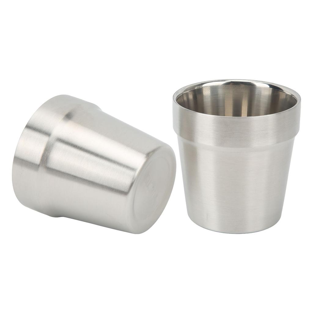 2Pcs Stainless Steel Cup 2 Wall 180ML Heat Insulation for Outdoor Camping Hiking
