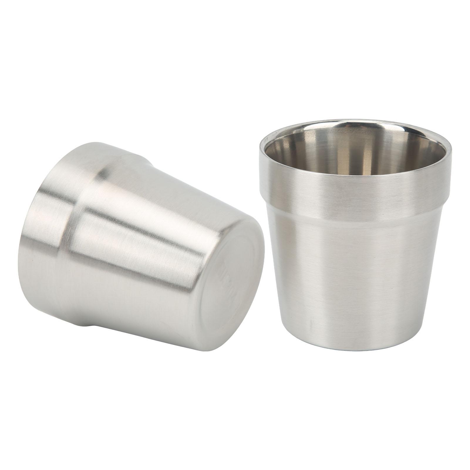 

2Pcs Stainless Steel Cup 2 Wall 180ML Heat Insulation for Outdoor Camping Hiking