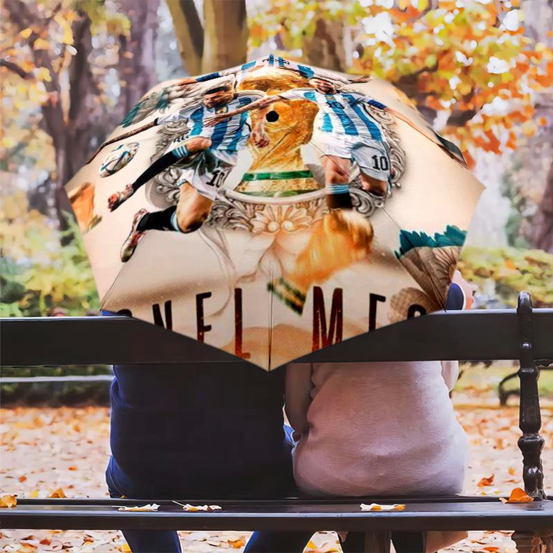 Lionel Messi: Argentina's Football Legend Folding umbrella durable travel outdoor Sun umbrella printing