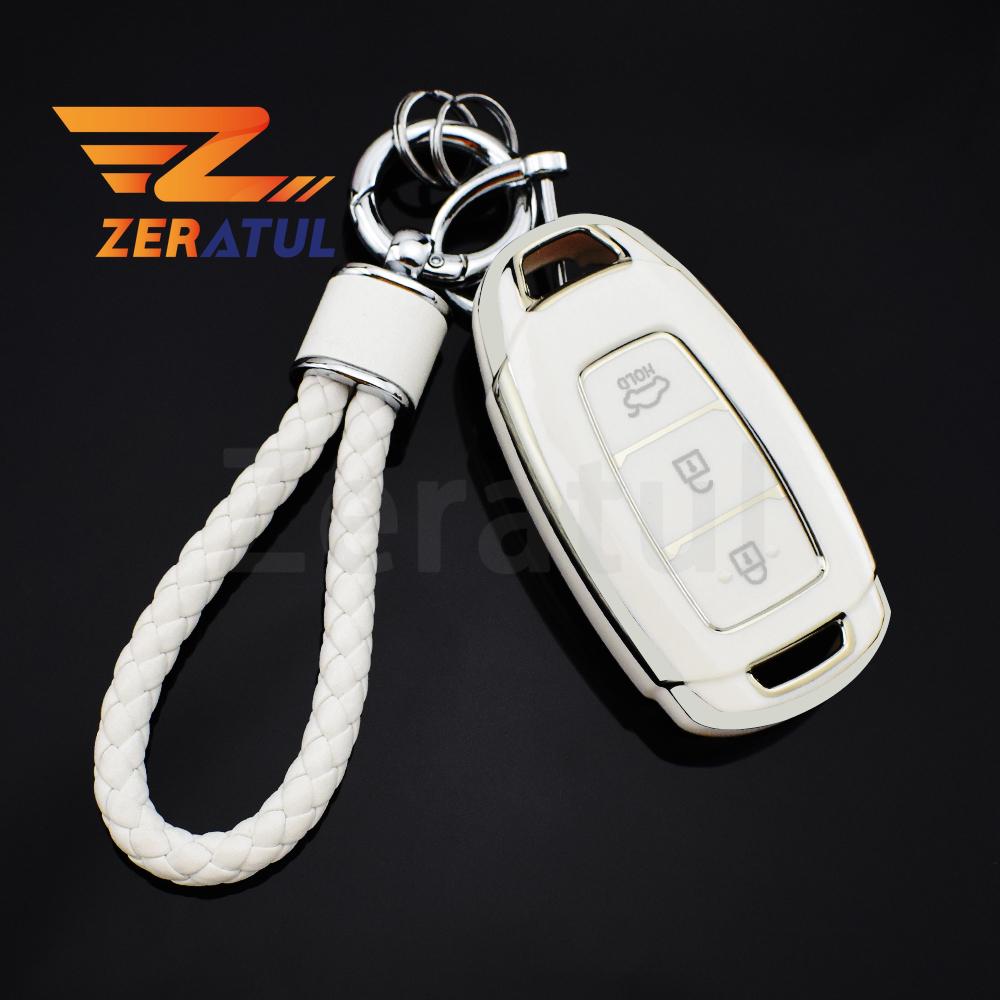 3 Buttons Tpu Shell Fob Car Key Case Full Cover For Hyundai Santa I30 Ix35 Encino Kona Solaris Azera Grandeur Elantra Accent Fe